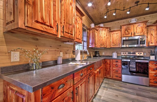 Elizabeth Cabin | Secluded Log Cabin with Decks, Views & Lake Access