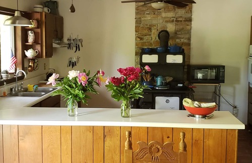 Salem House | Secluded Stone Housen50 ' deck overlooking Beaver Lake on Ozark Mushroom Farm!