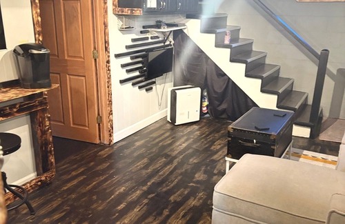 Metamora House | Secondary Suite - Private area in basement w/living room and kitchenette