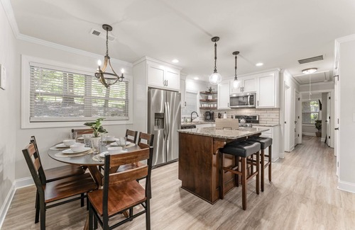 Buford House | Serene Lake Lanier cottage with Fire Pit King Bed Bunk Bed Queen Bed