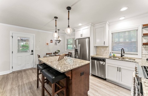 Buford House | Serene Lake Lanier cottage with Fire Pit King Bed Bunk Bed Queen Bed