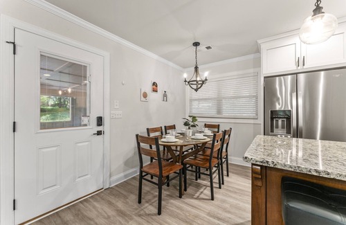 Buford House | Serene Lake Lanier cottage with Fire Pit King Bed Bunk Bed Queen Bed