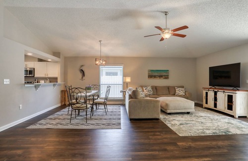 Sandalwood House | Single-story home with lagoon view, garden patio & easy drive to the beach