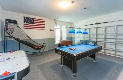 Calabay Parc Villa | South Facing Pool beside palms and grassland. Light, Spacious with Games Room ,