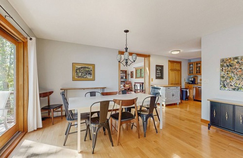 Lucerne-in-Maine House | Spacious Lakefront Home with a Sandy Beach, Kayaks, and Stunning Panoramic Views