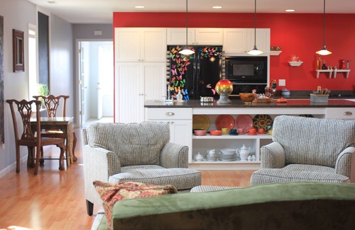 Three Oaks Apartment | Stay in downtown Three Oaks overlooking the main street!