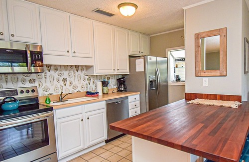 Old Town House | Steps from the beach with great deck space, sunrise/sunset views, WiFi & W/D