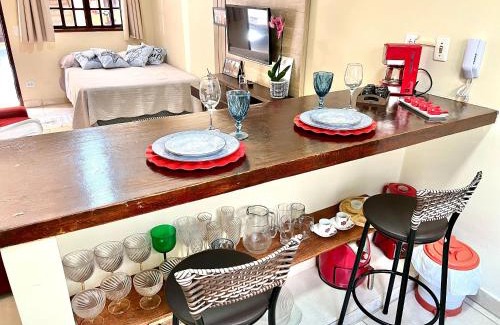 Centro House | Studio pé na areia com área de churrasco privativa