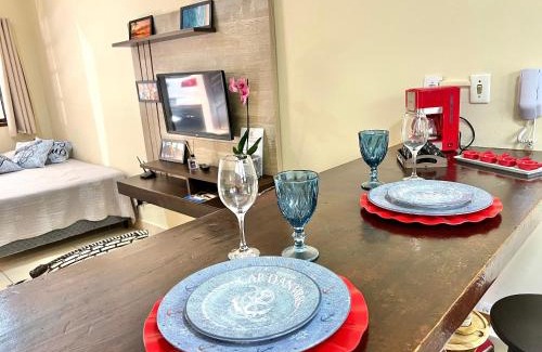 Centro House | Studio pé na areia com área de churrasco privativa