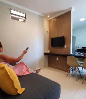 Trairi Villa | Studio pé na areia com 2 quartos, sala e cozinha