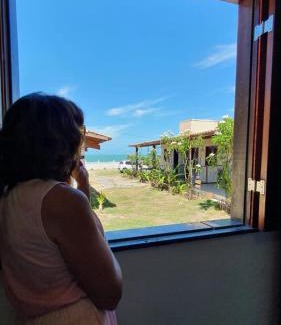 Trairi Villa | Studio pé na areia com 2 quartos, sala e cozinha