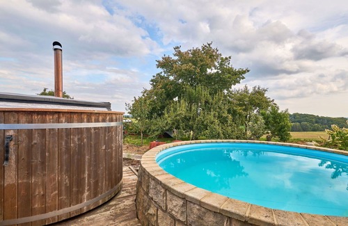 Uhlejov Villa | Stunning private villa for 24 people with private pool, WIFI, TV, terrace and pets allowed