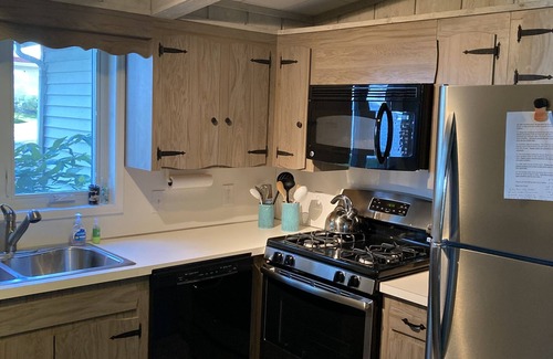 Ludington House | Stunning view of Hamlin Lake, w/deck, fire-pit, screened in porch. Sleeps 6.