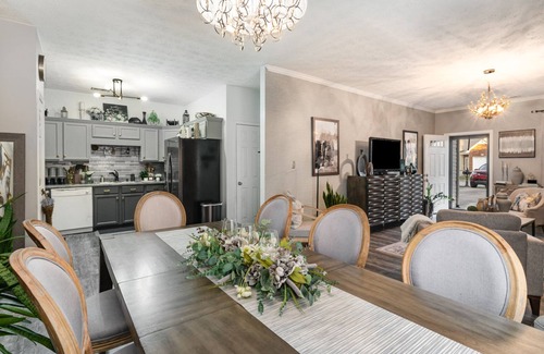 Clarksville Apartment | Stylish 2BR Townhome w Garage Patio Perfect for Stays or Assignments