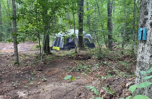 Benzonia RV Rental | Tent w/Mattresses on Private wooded camp site