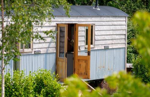 Bridport Ski Chalet | The Acorn - Luxury Shepherds Hut hot tub panoramic views