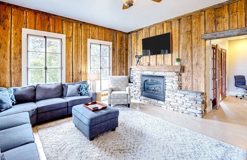 Loon Lake House | The Lakeside Farmhouse | Historic charmer with private dock & covered patio