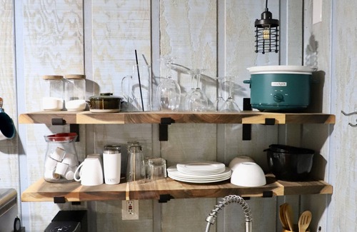 Marble Falls House | The LOVE Shack Shipping Container Tiny Home in the woods near the BNR park