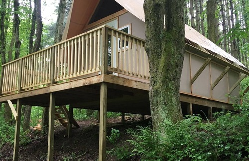 Malaga Cabin | The Pine Treehouse Glamping Cabin at Dragonfly Lake