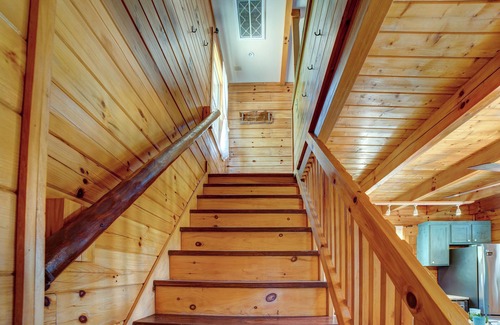 Mineral Bluff Cabin | Tiny cabin next to a small farm-fire pit, hot tub, grill, disc golf, cornhole