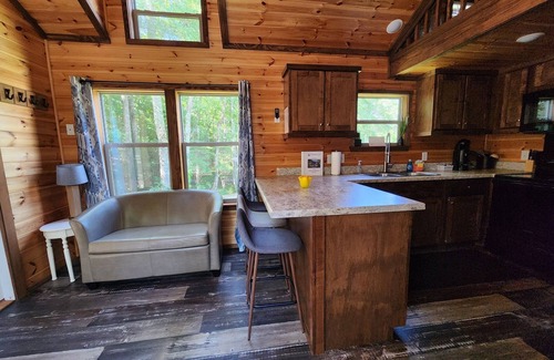 Mill Spring House | Tiny home on the creek, screened in porch, full kitchen, private firepit, sleeps 8