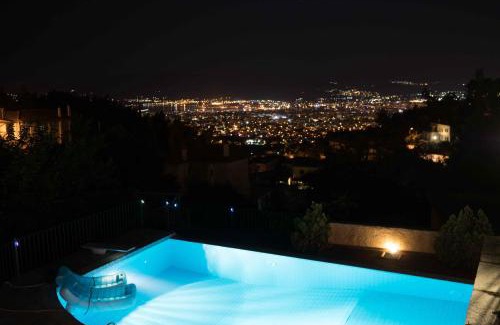 Ano Volos Apartment | Tranquil Infinity Pool Getaway (private jacuzzi and steam bath, pool, garden, sea and city views)