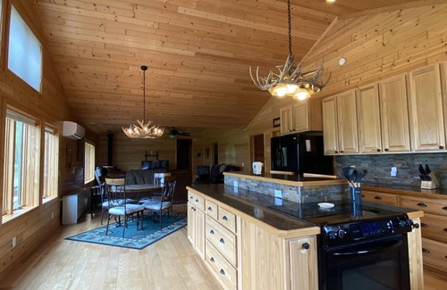 Minong Ski Chalet | Up north Lake Cabin with 2 King beds on 9 acres