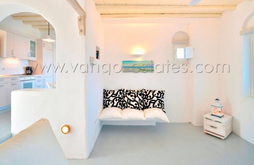 Panormos Villa | View of Panormos bay, private swimming pool, 700m from the organized beach