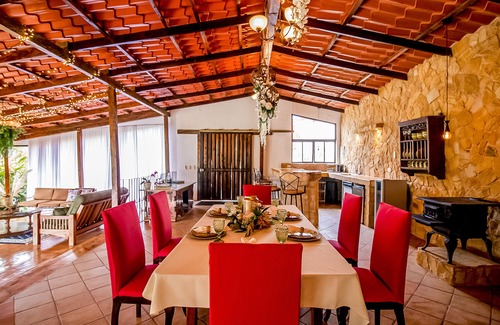 Roble House | View paradise with an expansive yard, wood-burning fireplace, and W/D