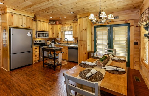 Lake Lure Cabin | Walk to the Broad River or Mirror Lake! Hot tub and wrap-around deck! WIFI!