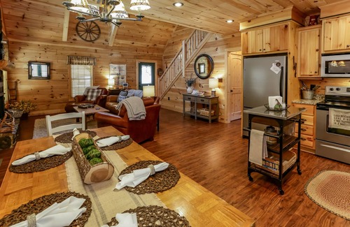 Lake Lure Cabin | Walk to the Broad River or Mirror Lake! Hot tub and wrap-around deck! WIFI!