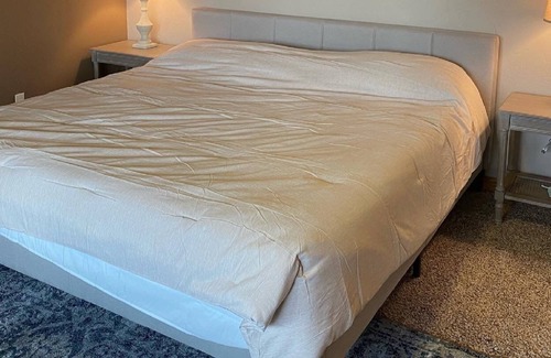 Helena House | Walk to the lake, huge deck, spa, karaoke machine, fire pit, and outdoor shower