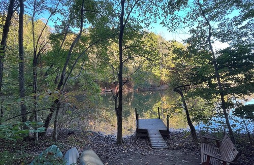 Rockbridge Cottage | Waterfront A Frame w/Private Dock, 2 Kayaks, 1 Canoe + Hot Tub!