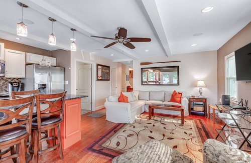 Edgewater House | Waterfront home with spacious deck, dock, washer/dryer & central AC