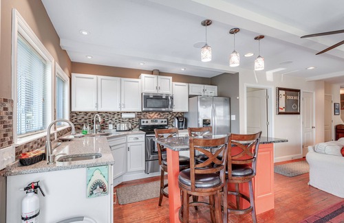 Edgewater House | Waterfront home with spacious deck, dock, washer/dryer & central AC