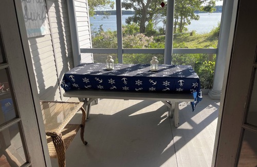 Waquoit Village Cottage | Waterfront on Waquoit Bay. 2.5 acre private. Sunsets, swim, kayaks, fish.