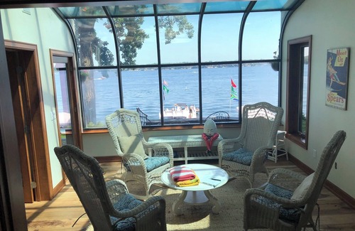 Spirit Lake House | West Lake - 118 ft lakefront on Egralharve Point with boat hoist