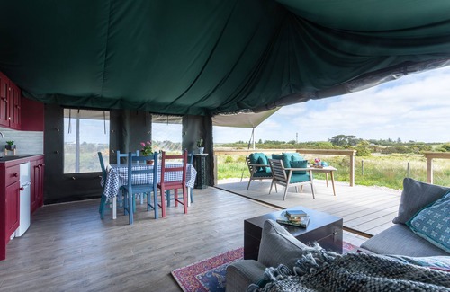 Inverin Cabin | Wild Atlantic Way Connemara luxury safari-tent glamping with outdoor hot bath.