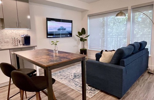 Walnut Creek Apartment | Work Here Secure Elevator Luxe Kitchen & Bath King Bed W/D Gig WiFi