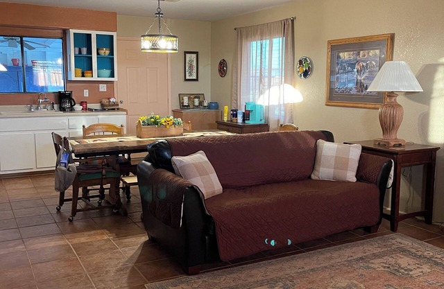 2-bedroom ranchhouse with carport, fenced 1 acre yard, kitchen, mountain views