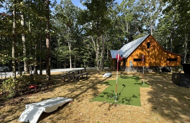 2 Mountain Cabins - Each with a hot tub, fire pit and covered patio - putting green & corn hole
