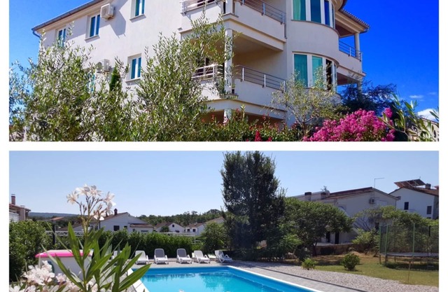 4 star apartment in Malinska 150m from the beach with pool, dishwasher, wifi, air conditioning