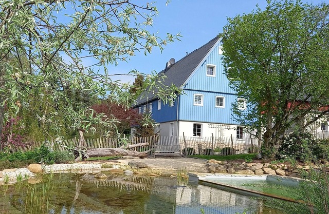 5-star family idyll in a country house with natural pool and infrared cabin by the lake