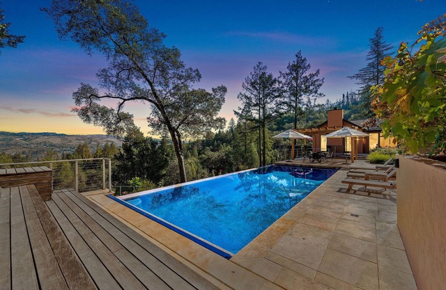 60-acre Panoramic Napa Valley View Estate with pool, spa, tennis, and gym.