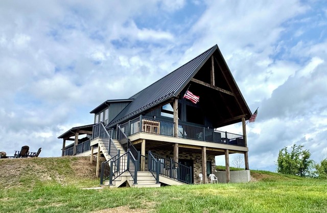 A unique modern farmhouse nestled on 67 rolling acres w/stunning views.