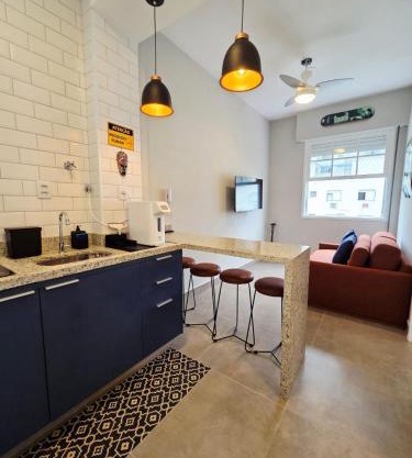 Apto moderno em frente a praia no Embare em Santos