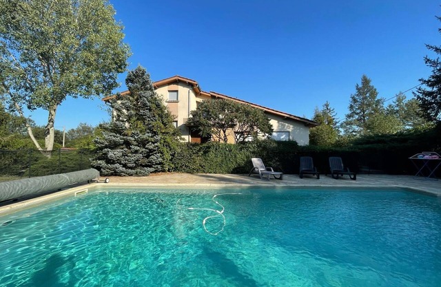 Architect's Villa with Pool, BBQ, and Fireplace in Scenic Forez