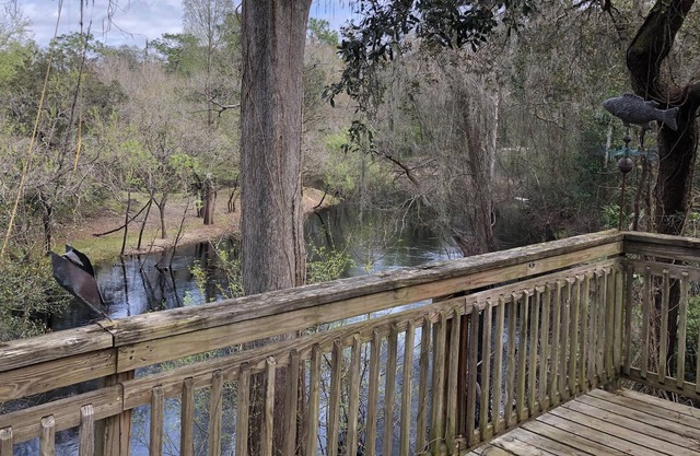Back deck overlooks the beautiful Withlacoochee River. A perfect weekend getaway