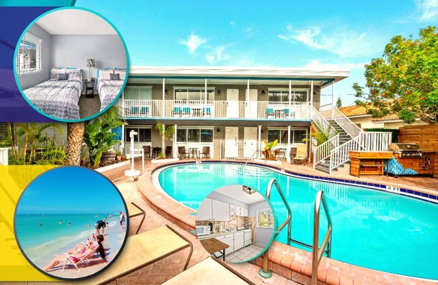 ⛱️ BBR #6, Steps to the Beach, Heated Pool w/Full Kitchen & 3 Beds!