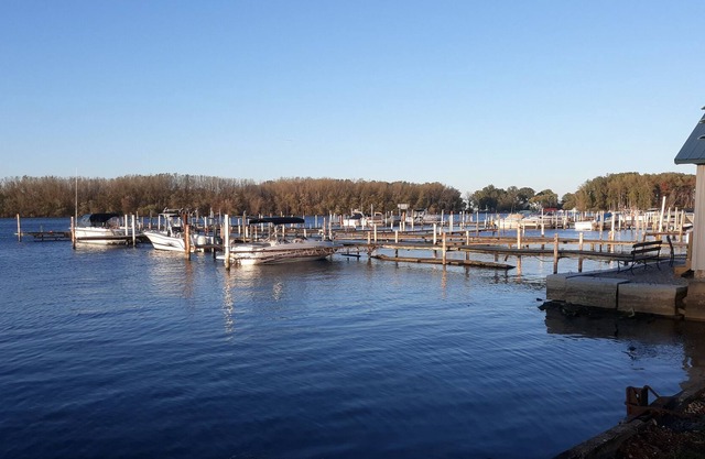 Beach boat boathouse at East Harbor, Lakeside Marblehead